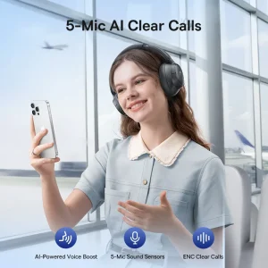 Baseus ANC Wireless Headphones 98% Adaptive Hybrid Noise Cancelling Hi-Res LDAC Bluetooth 6.0 - Thumbnail Image 5
