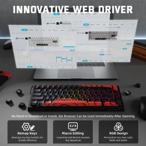 ATTACK SHARK X68PRO HE Wireless Rapid Trigger Gaming Keyboard - Thumbnail Image 4