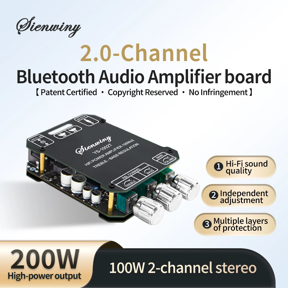 YS-1002T YS-502L Bluetooth 5.0 Audio Amplifier Board 2.0 Channel Stereo Power Amp Module - Image 2