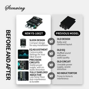 YS-1002T YS-502L Bluetooth 5.0 Audio Amplifier Board 2.0 Channel Stereo Power Amp Module - Thumbnail Image 6