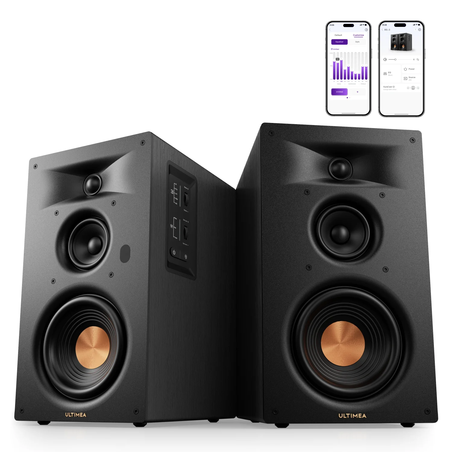 ULTIMEA 3-Way Bookshelf Speakers with 5.25'' Woofer, 70W RMS, App Control - Image 8