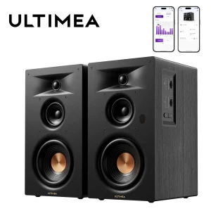 ULTIMEA 3-Way Bookshelf Speakers with 5.25'' Woofer, 70W RMS, App Control