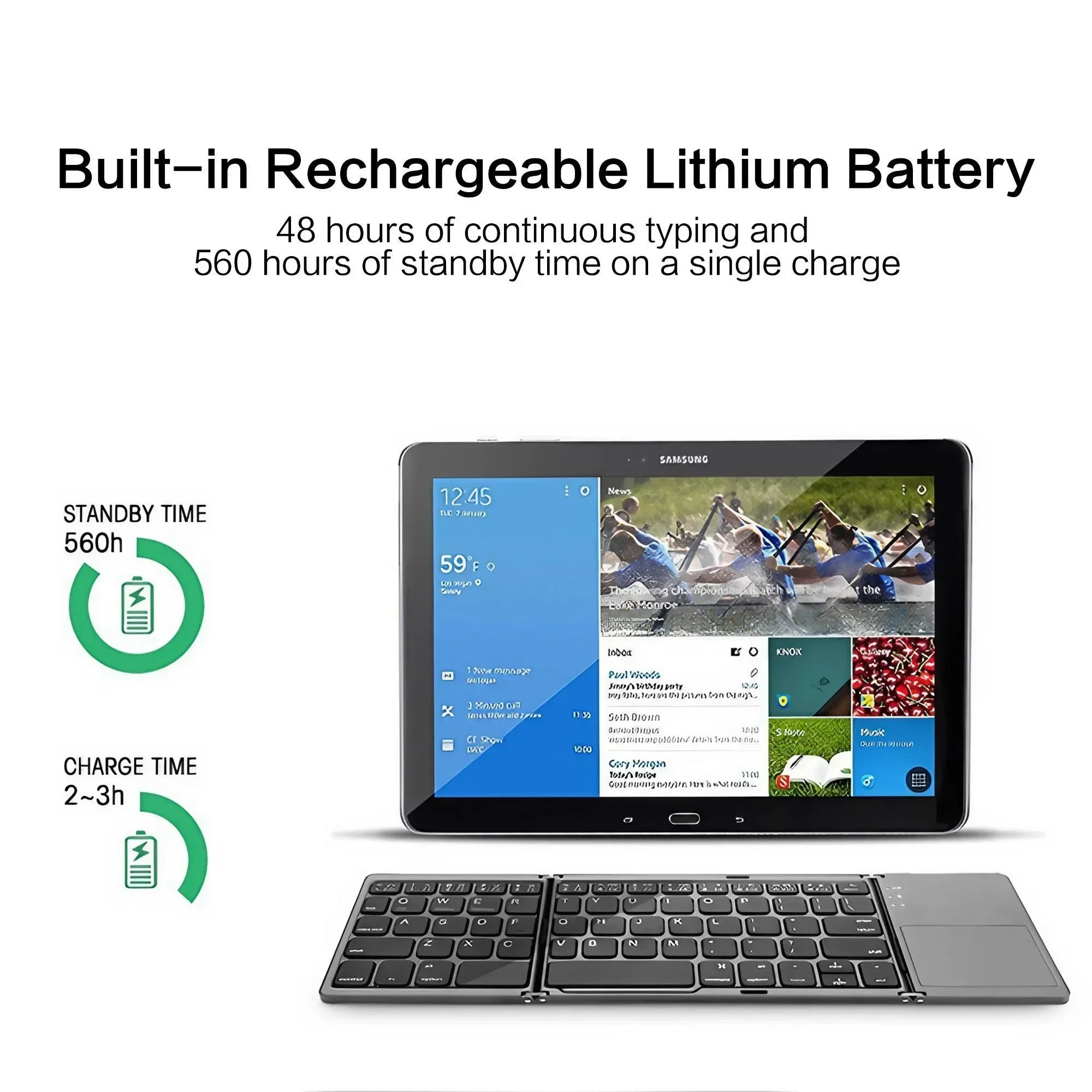 Foldable Bluetooth Keyboard Portable Mini Wireless Keyboard - Image 7