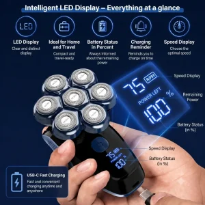 7D Head Shavers for Bald Men,5-in-1 Shaving Grooming Kit - Thumbnail Image 2