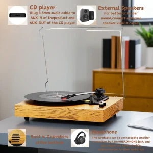 Maio E300 Belt-Driven Vintage Vinyl Record, Turntable - Thumbnail Image 4