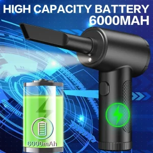 6000mAh Rechargeable Electric Air Duster, Cordless  with 3 Speed Settings up to 51000RPM - Thumbnail Image 4
