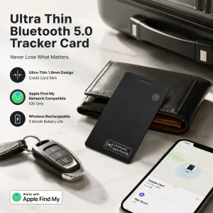 Ultra Thin Mini Bluetooth 5.0 Tracker Card Compatible with Find My Network iOS Only - Thumbnail Image 1