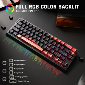 ATTACK SHARK X68PRO HE Wireless Rapid Trigger Gaming Keyboard - Thumbnail Image 5