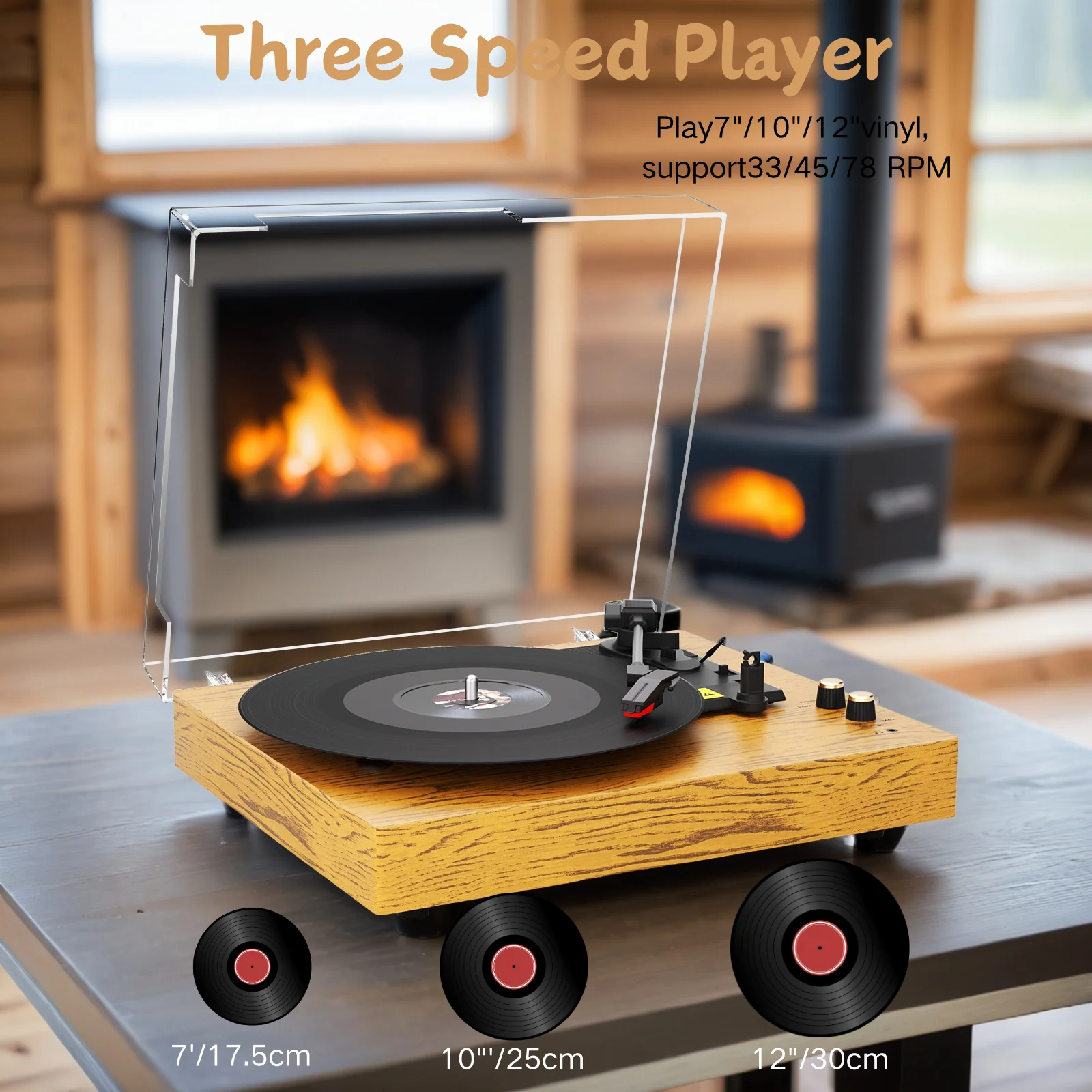 Maio E300 Belt-Driven Vintage Vinyl Record, Turntable - Image 5