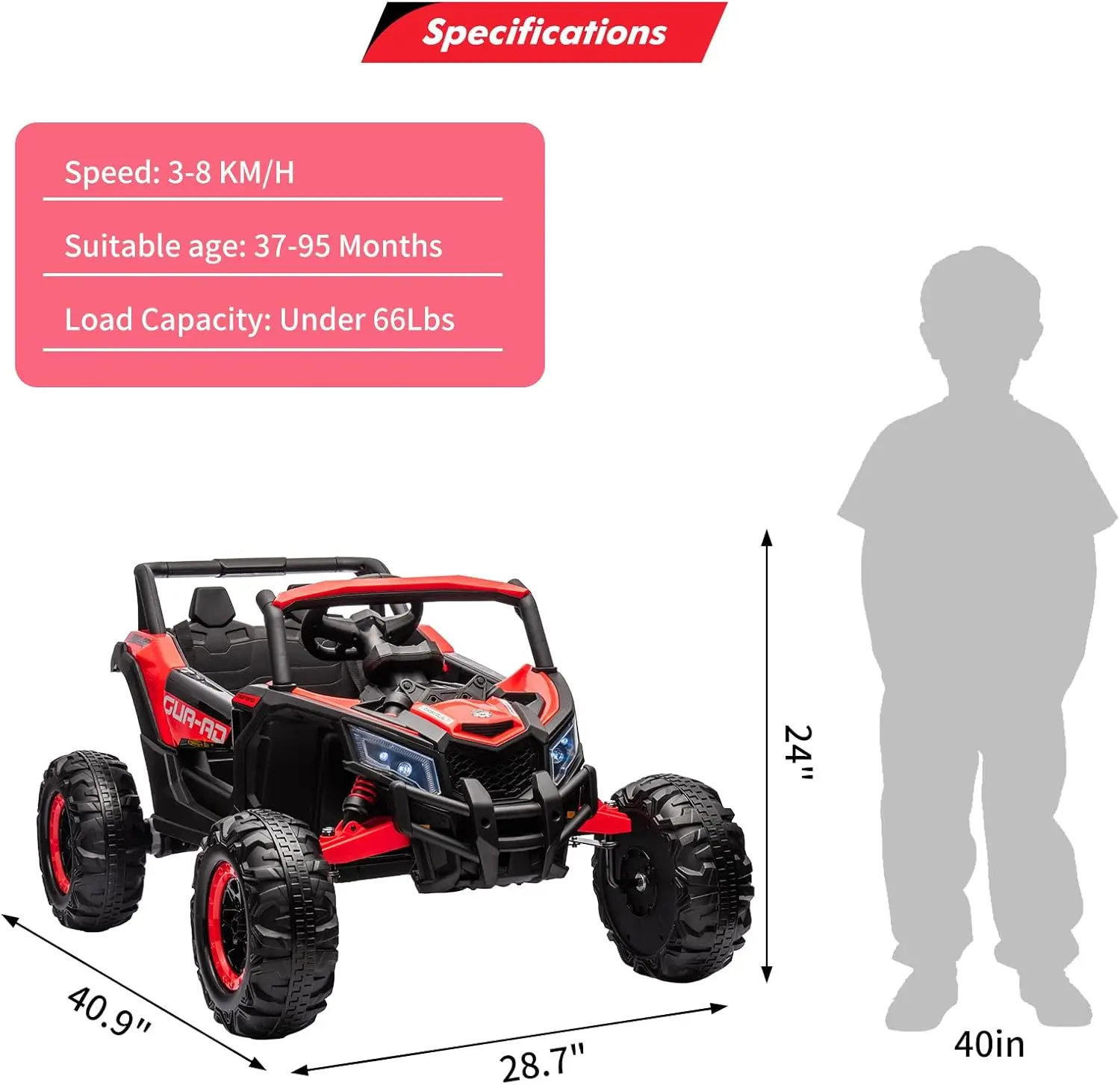 24V Kids Ride On UTV Car Toy w/Remote Control - Image 2