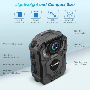 BOBLOV T5 1296P Body Camera Audio Recording Night Vision Loop Recording DVR Mini Camera - Thumbnail Image 7