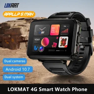 LOKMAT APPLLP 5 MAX Android Smartwatch – Large Screen, 4G Calling, Dual Camera & Gaming