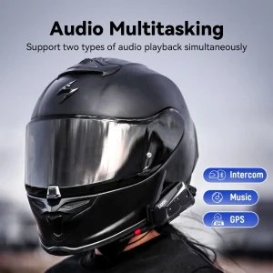 LEXIN-MeshCom Motorcycle MESH& Bluetooth Headset Intercom - Thumbnail Image 4