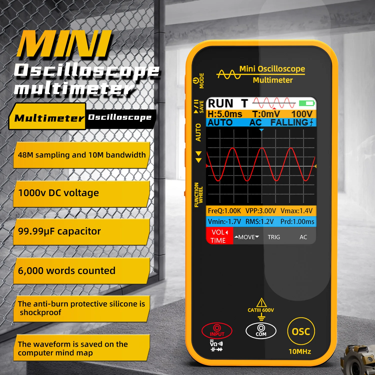 BSIDE 2-in-1 Handheld Oscilloscope Multimeter Smart Voltmeter Current - Image 2